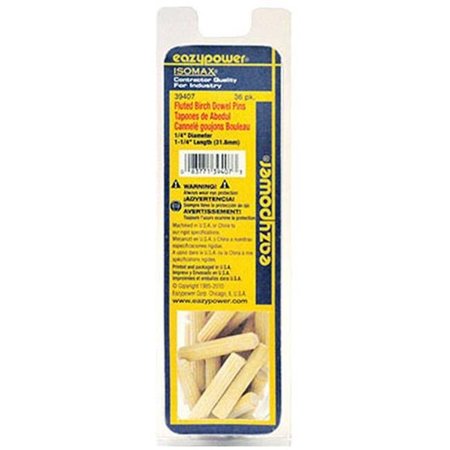 EAZYPOWER Eazypower 39407 0.25 x 1.25 in. Fluted Dowel Pin; 36 Pack 132260